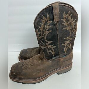 Ariat Men's WorkHog Wide Square Waterproof Composite Toe Work Boots SIZE 14D EUC